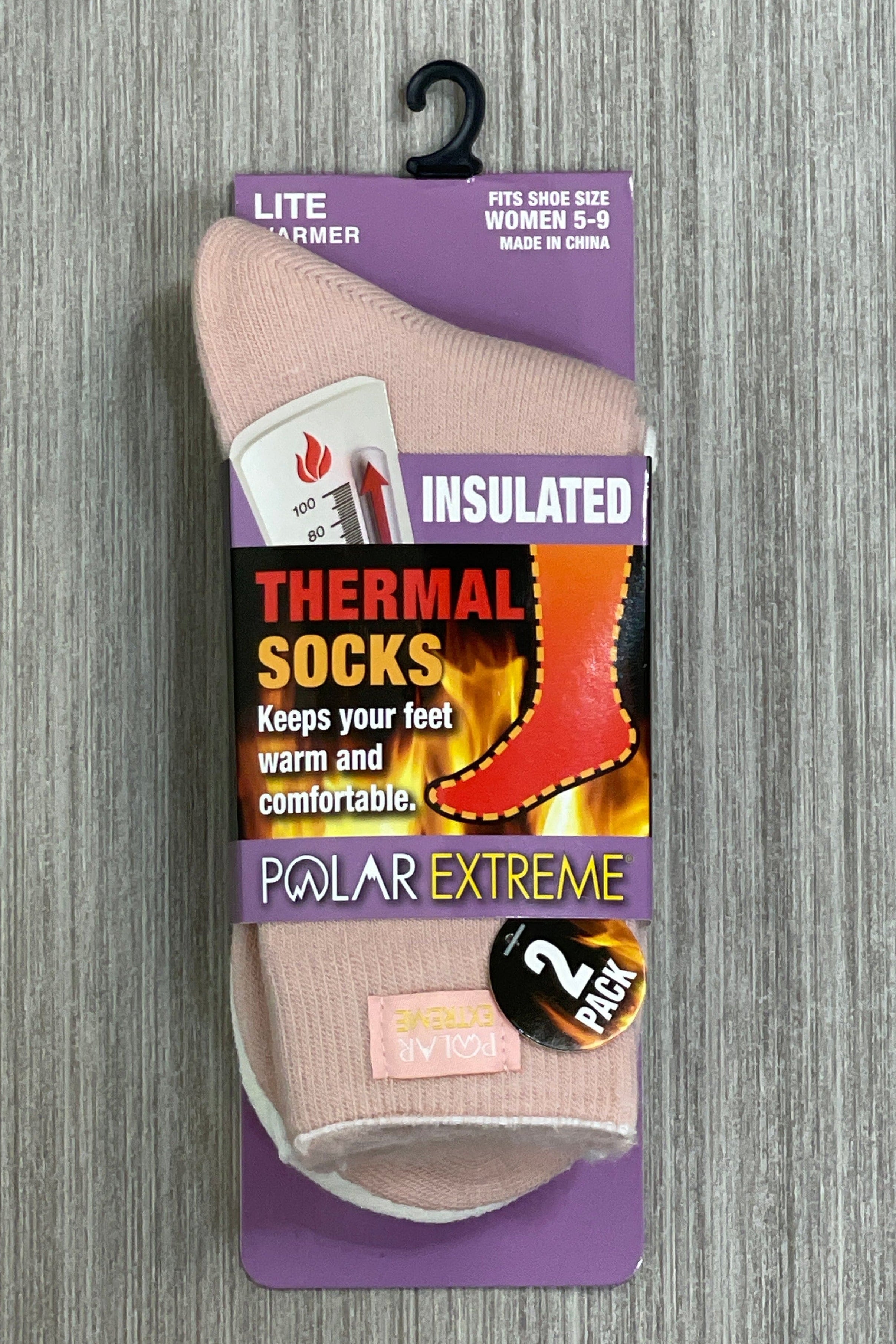 Pink Women's 2-Pack Polar Extreme Heat Lite Brushed Sock