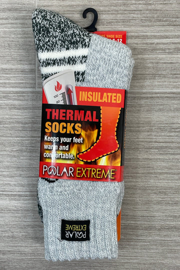 Light Grey Snowflake Polar Extreme Heat Men's Sock