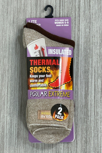 Brown Women's 2-Pack Polar Extreme Heat Lite Brushed Sock