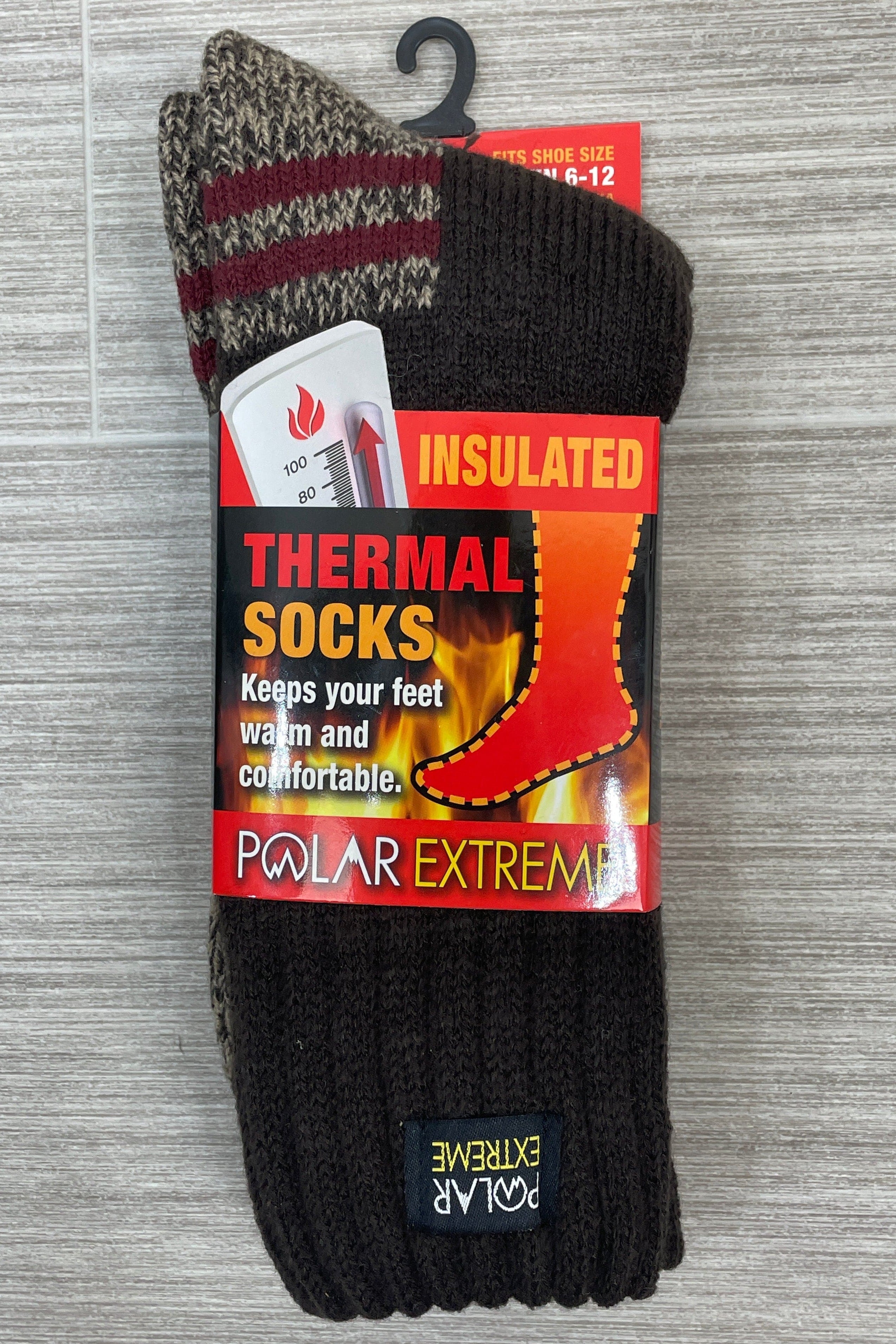 Brown Snowflake Polar Extreme Heat Men's Sock