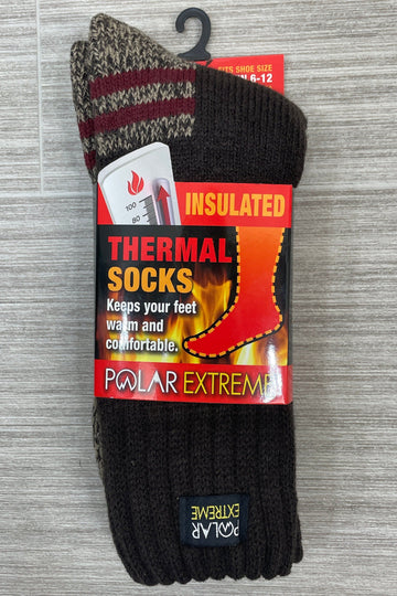 Brown Snowflake Polar Extreme Heat Men's Sock