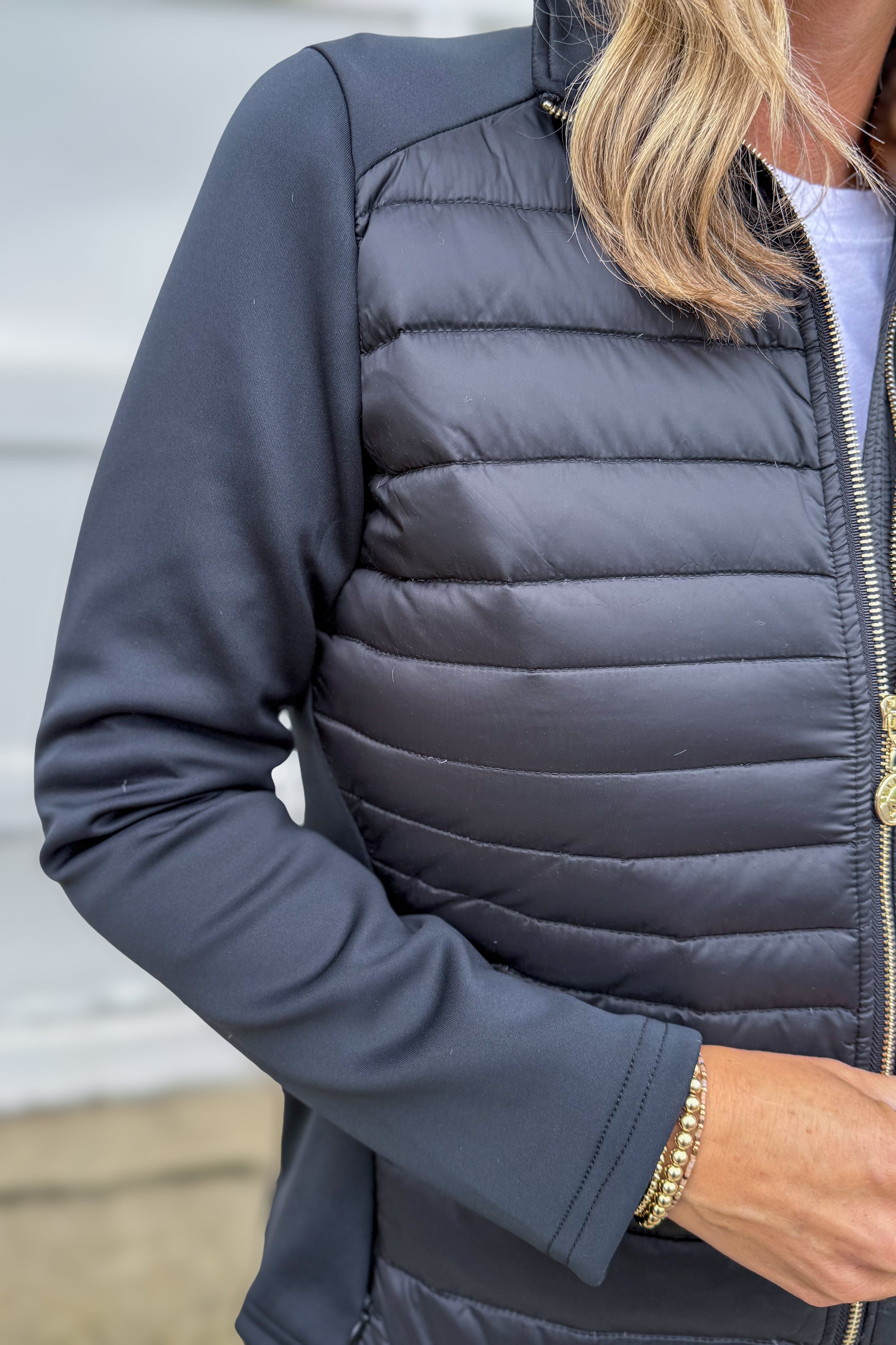 Black Lucia Fleece Puffer Jacket