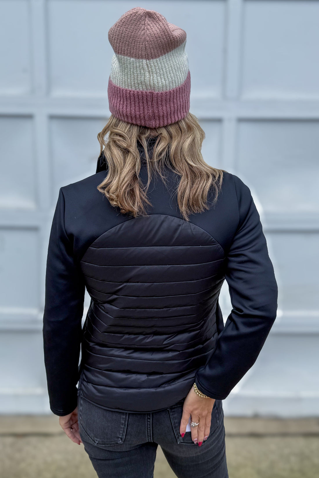 Black Lucia Fleece Puffer Jacket