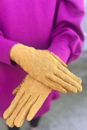Mustard Petunia Dual Texture Glove