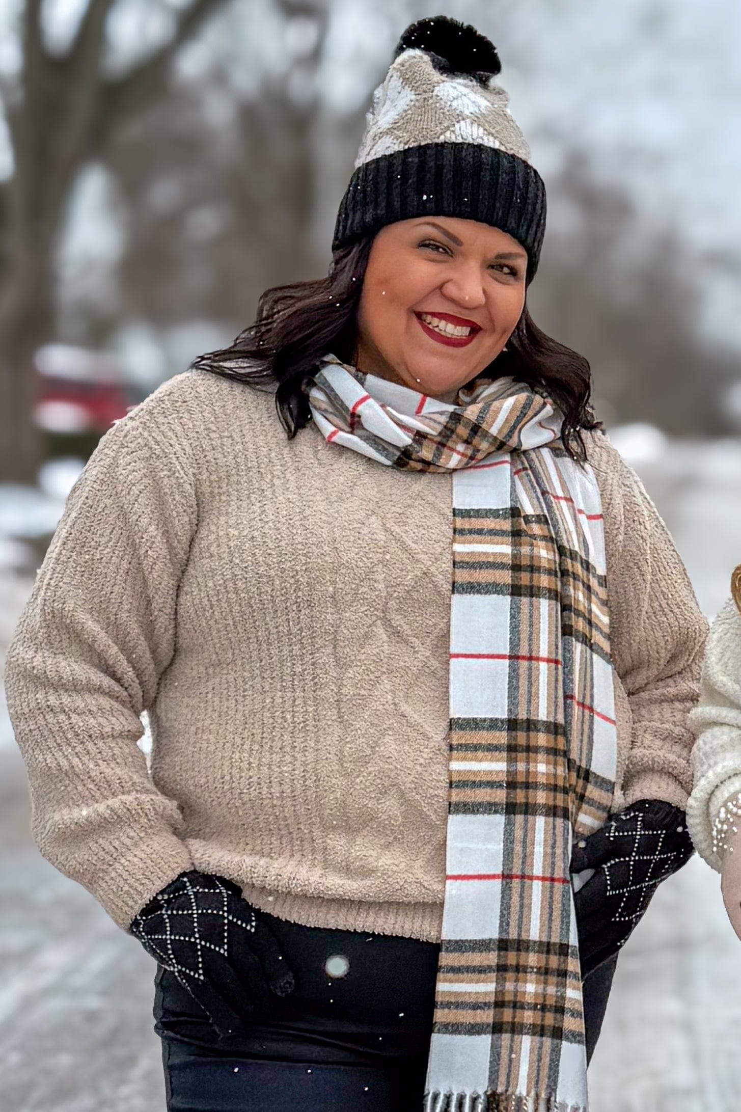 Beige Soft Ribbed Sweater