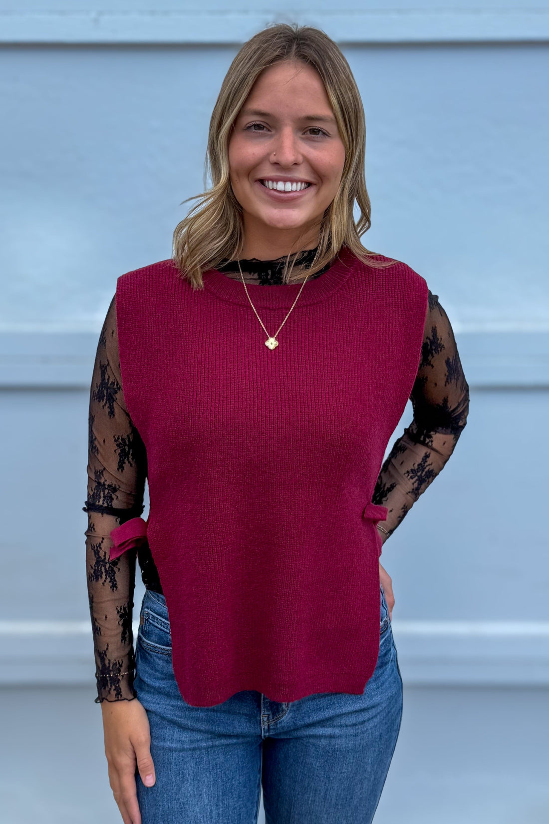 Black Lace Layering Top