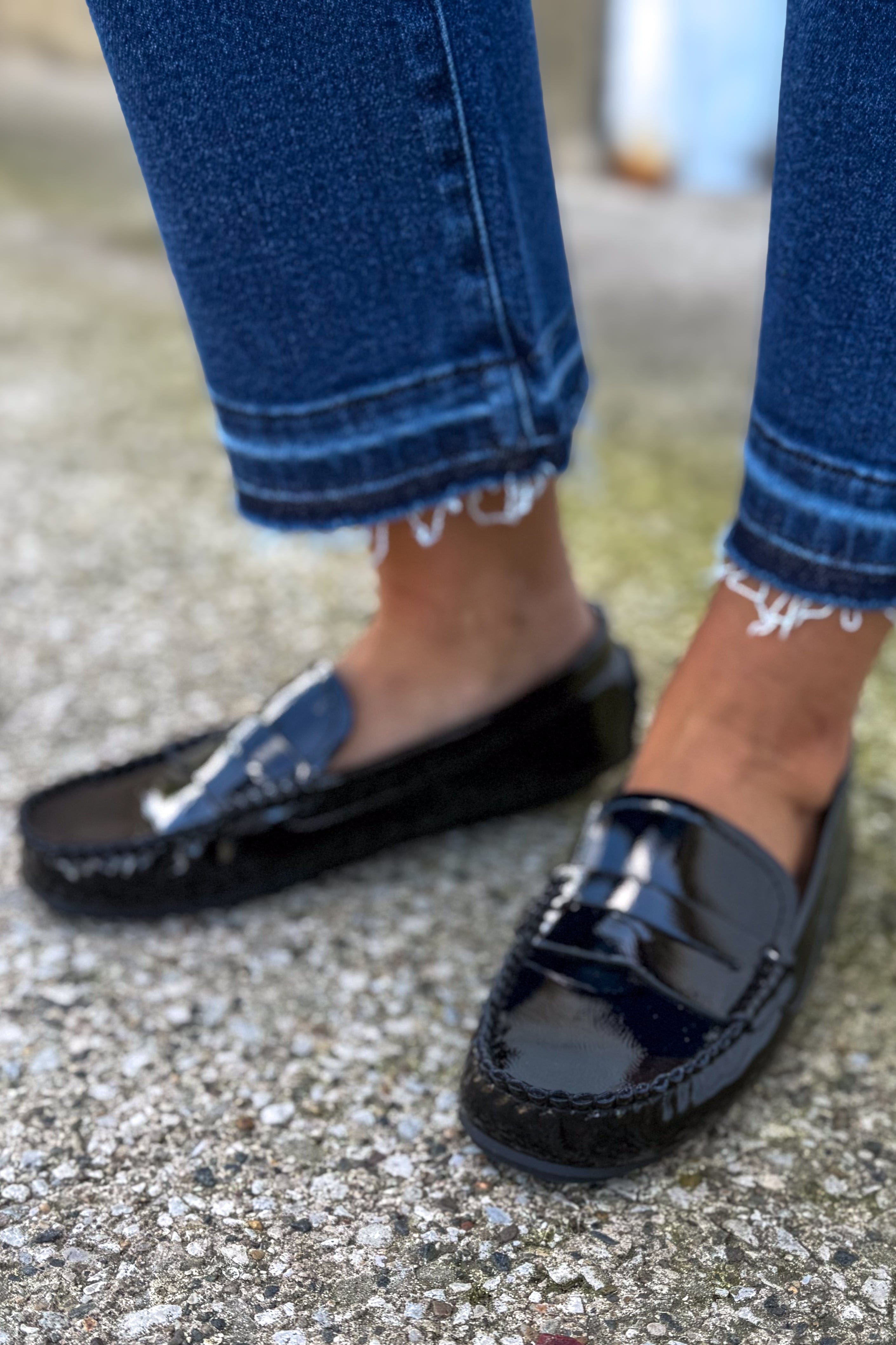 Black Crinkle Patent-Penny For Your Thoughts