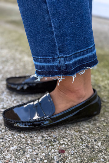 Black Crinkle Patent-Penny For Your Thoughts